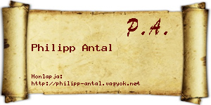 Philipp Antal névjegykártya